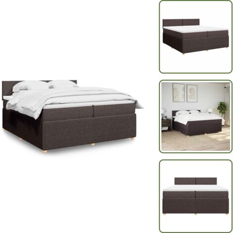 Materasso morbido - vidaXL Giroletto a Molle con Materasso Marrone Scuro 200x200cm Tessuto - Letto con doghe