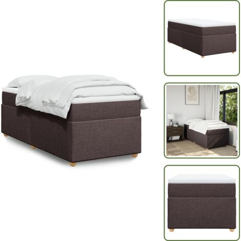 Materasso morbido - vidaXL Giroletto a Molle con Materasso Marrone Scuro 90x200 cm Tessuto - Materasso con molle
