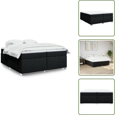 Materasso morbido - vidaXL Giroletto a Molle con Materasso Nero 200x200 cm in Tessuto - Coprimaterasso