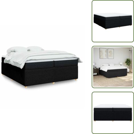 Materasso morbido - vidaXL Giroletto a Molle con Materasso Nero 200x200 cm in Tessuto - Coprimaterasso