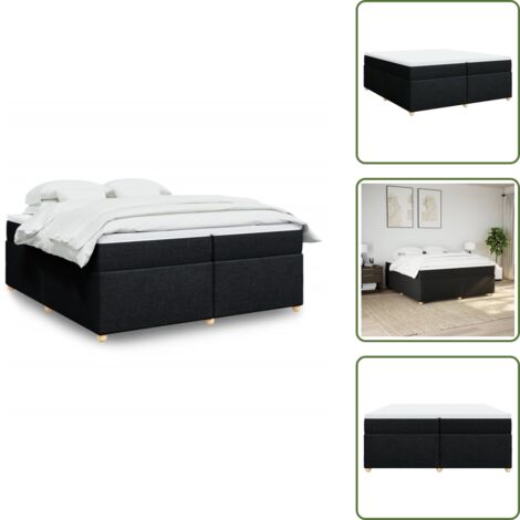 Materasso morbido - vidaXL Giroletto a Molle con Materasso Nero 200x200 cm in Tessuto - Coprimaterasso