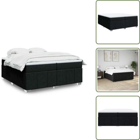 Materasso morbido - vidaXL Giroletto a Molle con Materasso Nero 200x200 cm in Tessuto - Letto con doghe