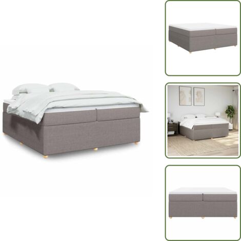 Materasso morbido - vidaXL Giroletto a Molle con Materasso Tortora 200x200 cm in Tessuto - Letto con doghe