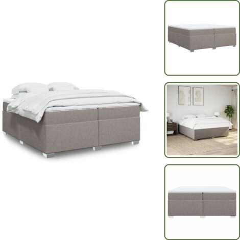 Materasso morbido - vidaXL Giroletto a Molle con Materasso Tortora 200x200 cm in Tessuto - Letto con doghe