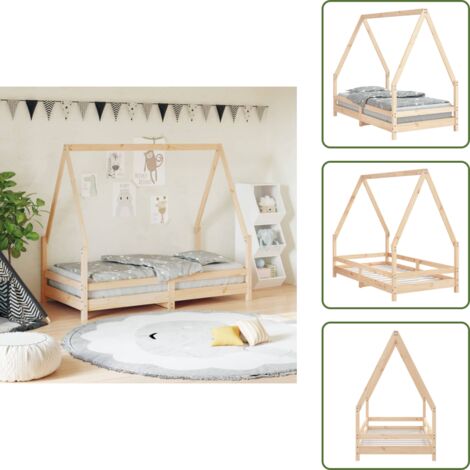 Materasso per bambini - vidaXL Giroletto per Bambini 80x160 cm in Legno Massello di Pino - Giroletto in legno