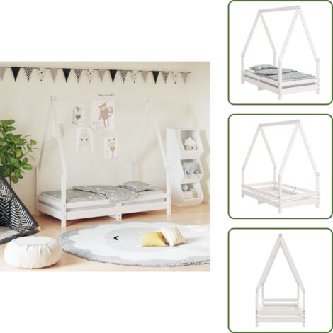 Materasso per bambini - vidaXL Giroletto per Bambini Bianco 70x140cm in Legno Massello di Pino - Giroletto in legno