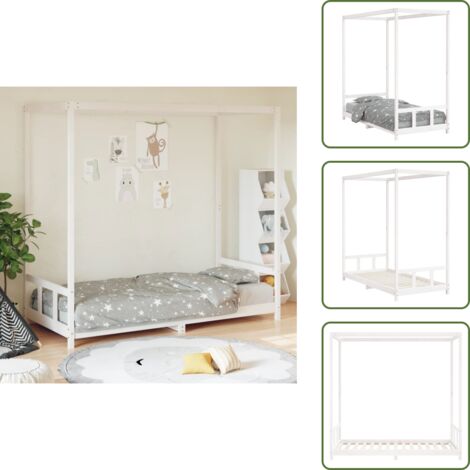 Materasso per bambini - vidaXL Giroletto per Bambini Bianco 90x190cm in Legno Massello di Pino - Letto in legno