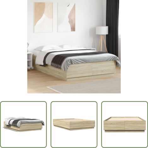Materasso per camera da letto -  Giroletto Rovere Sonoma 120x200 cm in Legno Multistrato