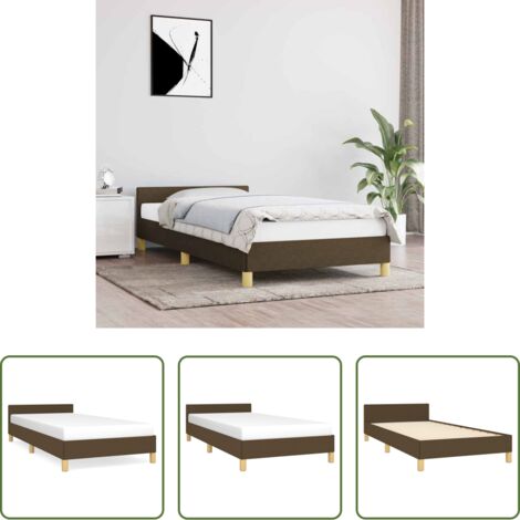Materasso per camera da letto -  Giroletto senza Materasso Marrone Scuro 80x200 cm Tessuto