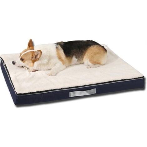 Materasso per cani di grandi dimensioni con fodera sfoderabile e lavabile, ortopedico, memory foam, impermeabile, antiscivolo, anti-masticazione, rettangolare, portatile, 100 x 75 x 10 cm
