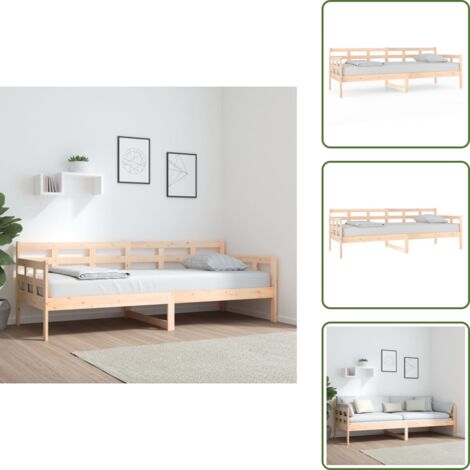 Materasso per divano letto - vidaXL Dormeuse in Legno Massello di Pino 80x200 cm - Letto in pino