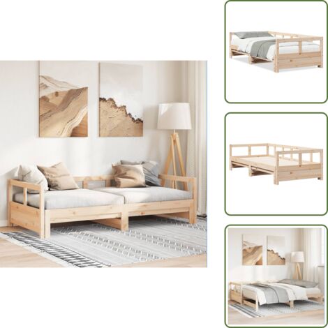 Materasso per divano letto - vidaXL Dormeuse senza Materasso 90x190 cm in Legno Massello di Pino - Letto in legno