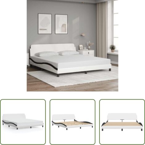 Materasso per letto -  Giroletto Dover Bianco e Nero 180x200 cm in Similpelle