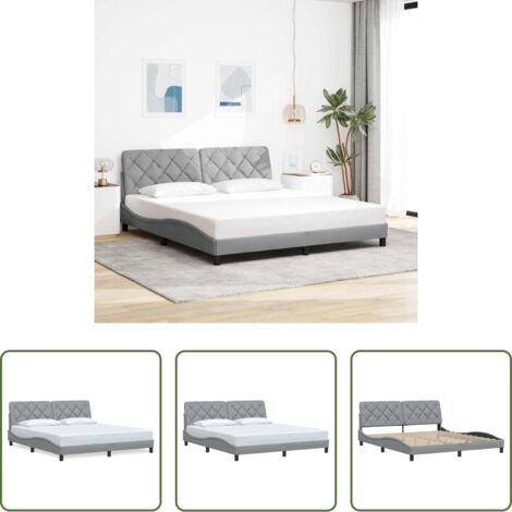 Materasso per letto -  Giroletto senza Materasso Grigio Chiaro 180x200 cm Tessuto