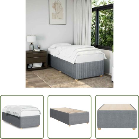 Materasso per letto -  Giroletto senza Materasso Grigio Chiaro 80x200 cm Tessuto
