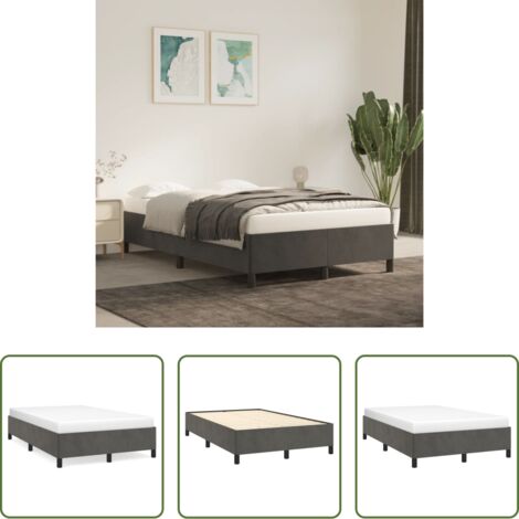 Materasso per letto -  Giroletto senza Materasso Grigio Scuro 120x190 cm Velluto