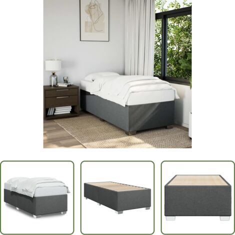 Materasso per letto -  Giroletto senza Materasso Grigio Scuro 80x200 cm Tessuto