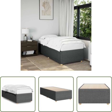 Materasso per letto -  Giroletto senza Materasso Grigio Scuro 80x200 cm Tessuto