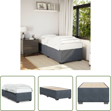Materasso per letto -  Giroletto senza Materasso Grigio Scuro 80x200 cm Velluto