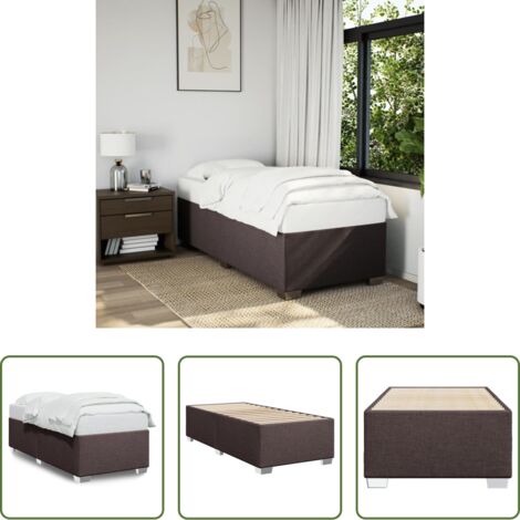 Materasso per letto -  Giroletto senza Materasso Marrone Scuro 80x200 cm Tessuto
