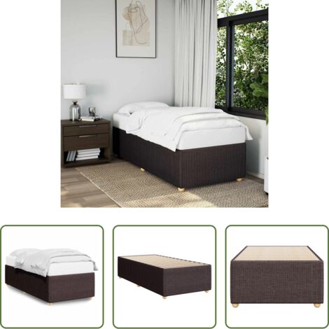Materasso per letto -  Giroletto senza Materasso Marrone Scuro 80x200 cm Tessuto