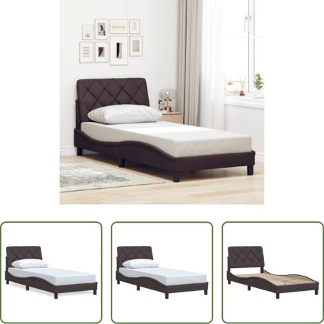 Materasso per letto -  Giroletto senza Materasso Marrone Scuro 80x200 cm Tessuto