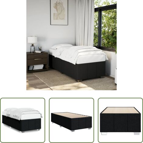 Materasso per letto -  Giroletto senza Materasso Nero 80x200 cm Tessuto