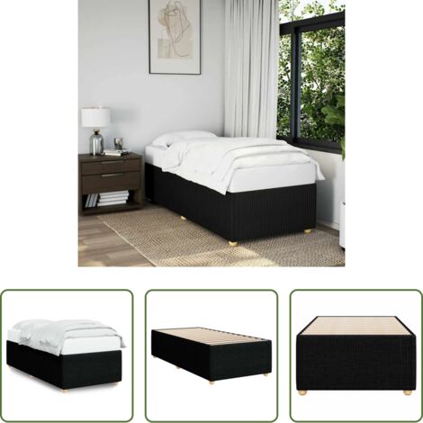Materasso per letto -  Giroletto senza Materasso Nero 80x200 cm Tessuto