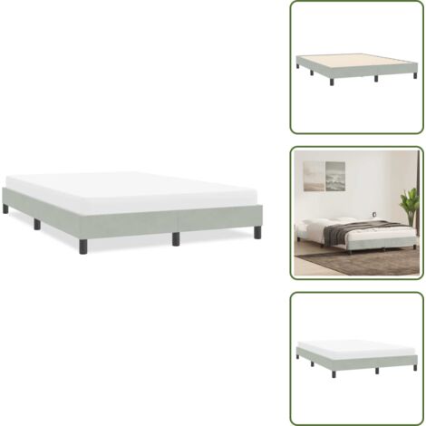 Materasso per letto - vidaXL Giroletto senza Materasso Grigio Chiaro 140x210 cm Velluto - Letto con supporto