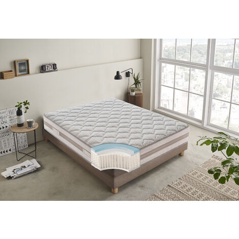 Materassi Russo - Materasso Una Piazza E Mezza 120x200 a molle  insacchettate Memory Foam, 25 Cm, a 7 Zone di Portanza Differenziate, in  Aloe Vera Con