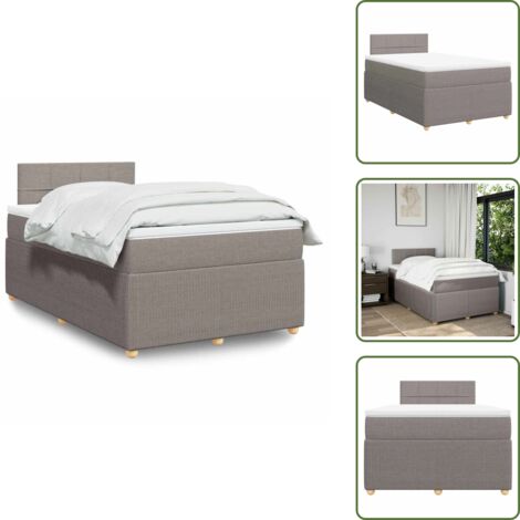 Materasso tortora - vidaXL Giroletto a Molle con Materasso Tortora 120x190 cm in Tessuto - Letto con testiera