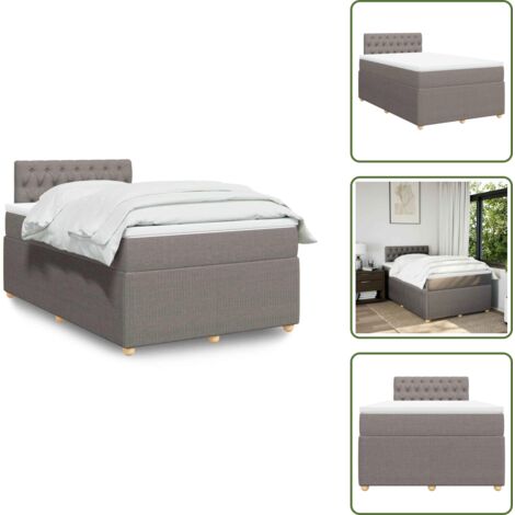 Materasso tortora - vidaXL Giroletto a Molle con Materasso Tortora 120x190 cm in Tessuto - Letto con testiera