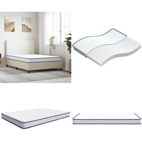 Materasso Viscoelastico Bianco 140x190x17 cm Morbido - Schiuma viscoelastica - Materasso in schiuma