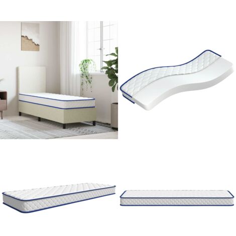Materasso Viscoelastico Bianco 70x200x17 cm Morbido - Schiuma - Sonno ristoratore