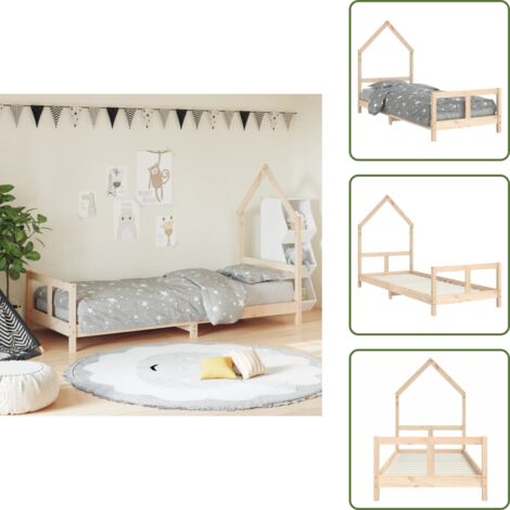 Materiale legno - vidaXL Giroletto per Bambini 80x200 cm in Legno Massello di Pino - Legno massello