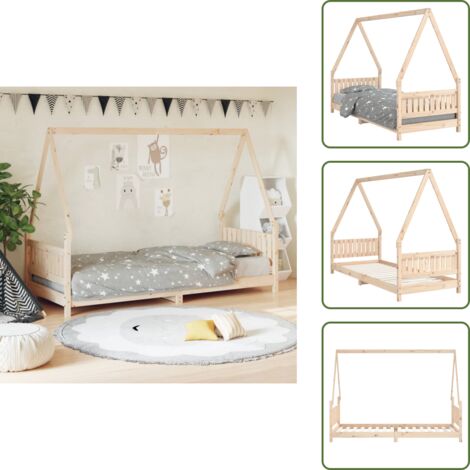 Materiale legno - vidaXL Giroletto per Bambini 80x200 cm in Legno Massello di Pino - Letto per bambini in legno