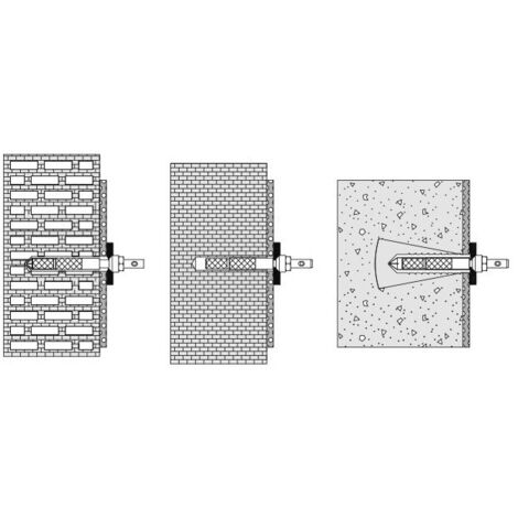 Matériel de fixation Hewi 801/805 support dorsal d'un côté pour blocs creux
