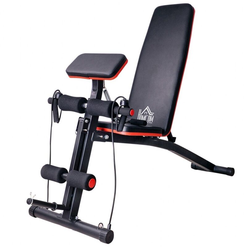 Matériel de musculation - Banc multifonction à système de ressort, station de force, 120 kg, Noir, 54x160x106 cm
