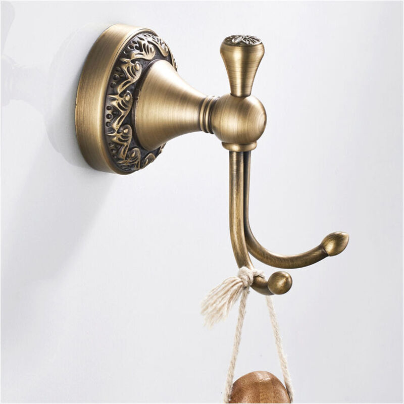 Debuns - Matériel de salle de bain, pendentif, base européenne, patère murale, en laiton, rétro..