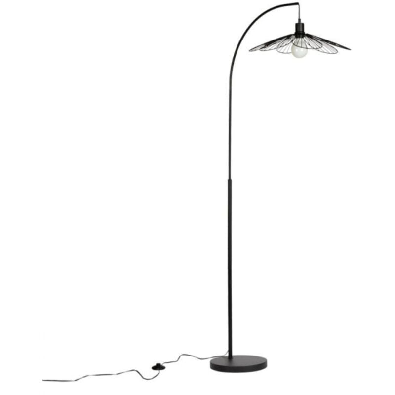 Mathias - Lampadaire FLORA en métal Noir, compatible culot E27, 25W - LAMFLORAN