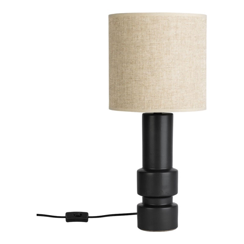 Mathias - Lampe à poser SAKIA en céramique Noir, compatible culot E14, 40W - LAPSAKIAN