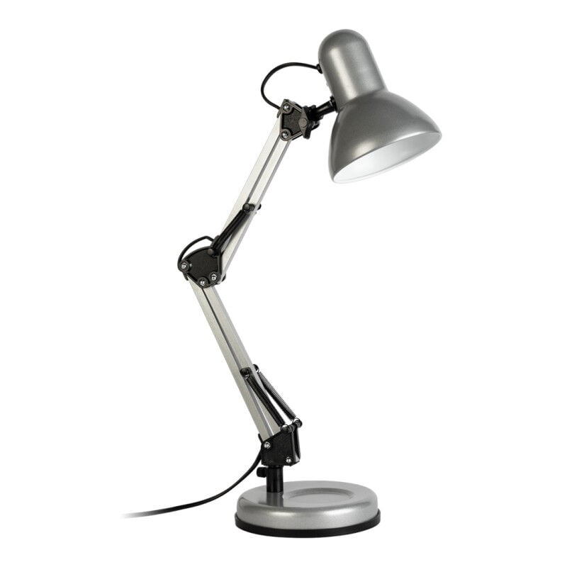 Mathias Luminaires - Mathias - Lampe à poser tempo en métal Gris, compatible culot E27, 25W - laptempog