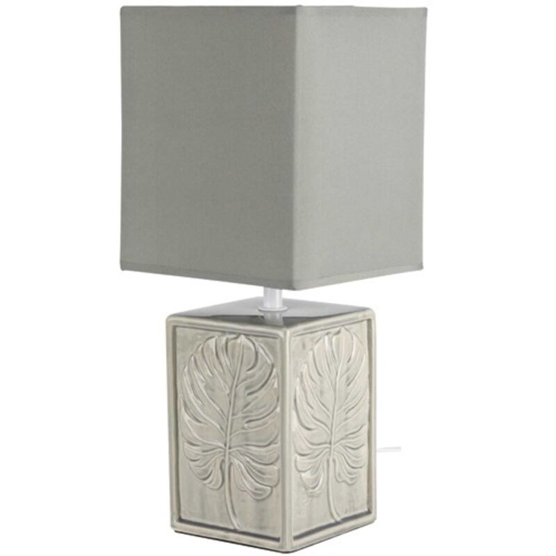 Mathias Luminaires - Lampe ceramique Floréal gris 15x36cm
