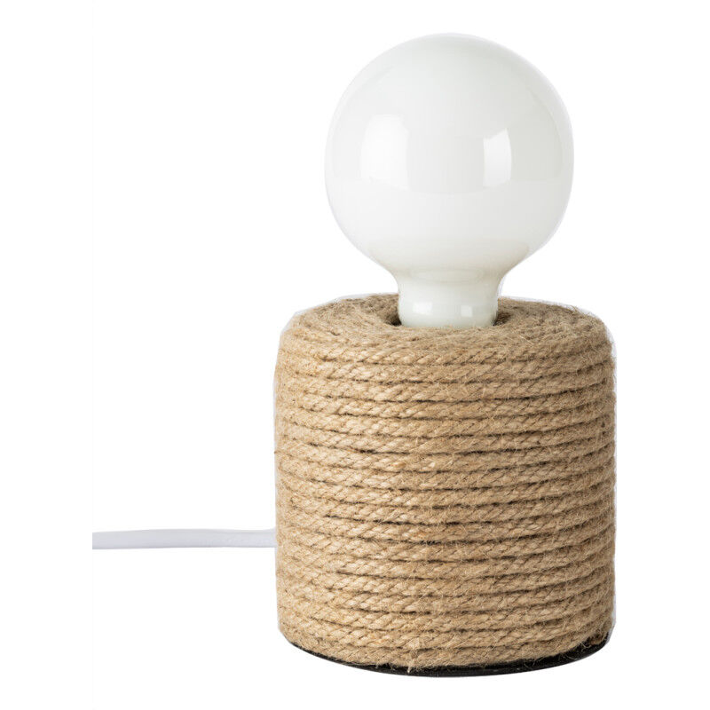 Lampe à poser bohème minimaliste en fibres naturelles – Compatible culot E27 – Puissance 60W – Éclairage chaleureux pour intérieur contemporain –