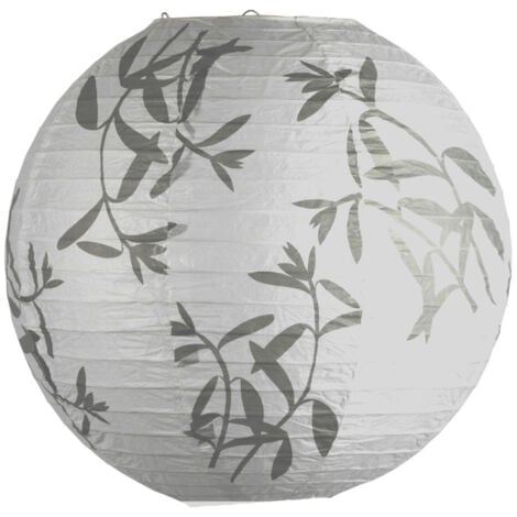 Mathias - Suspension boule papier RINA feuillage Gris, 60W - BPRINA