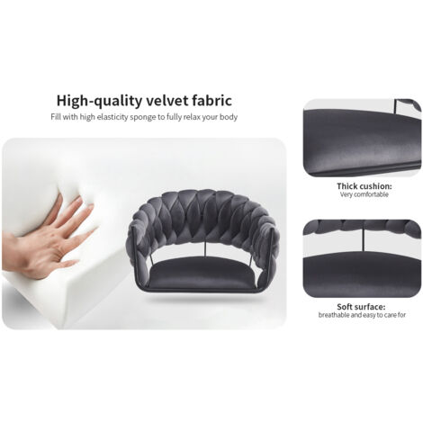 Matière de velours de haute qualité (2 pièces), chaise pour le salon, chaise pour les maquillage… Une chaise de luxe, mais simple. Chaise moderne et ergonomique. Design des pieds réglable.