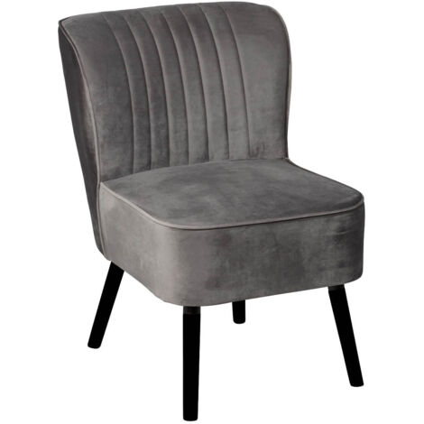 MATILA - Fauteuil Gris Piètement Laqué Noir