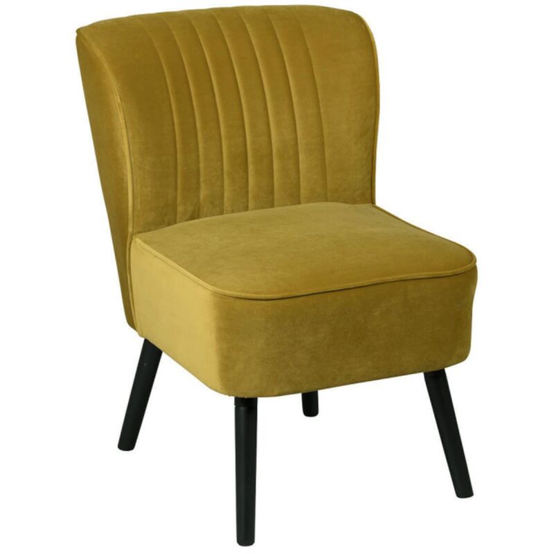 Altobuy - matila - Fauteuil Jaune Piètement Laqué Noir