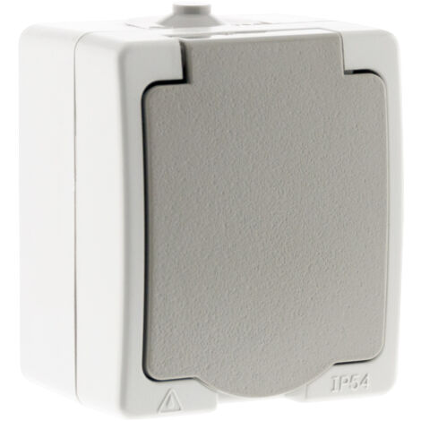 INOTECH Prise 2P+T 16A Gris Clair IP54 - Akya