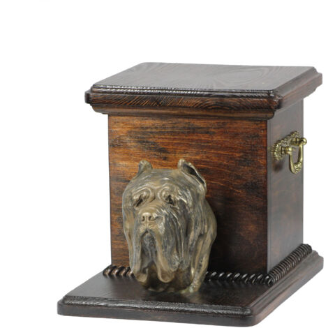 Mâtin napolitain, Mâtin napolitain, Mastino Napoletano - une urne pour les cendres de chien avec une statuette, une urne élégante pour un chien, une urne unique avec un buste d'un chien d'Art-Dog
